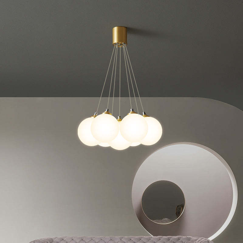 Nordic Luxe Glass Balloon Brass Chandelier