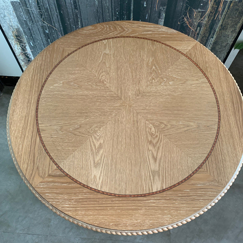 French Round Wood Three-Leg Coffee Table