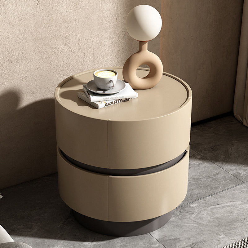 Minimalist Cylinder Wood 2-Drawer Nightstand
