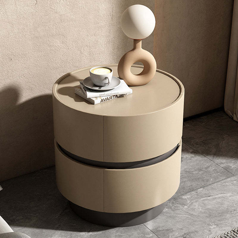Minimalist Cylinder Wood 2-Drawer Nightstand