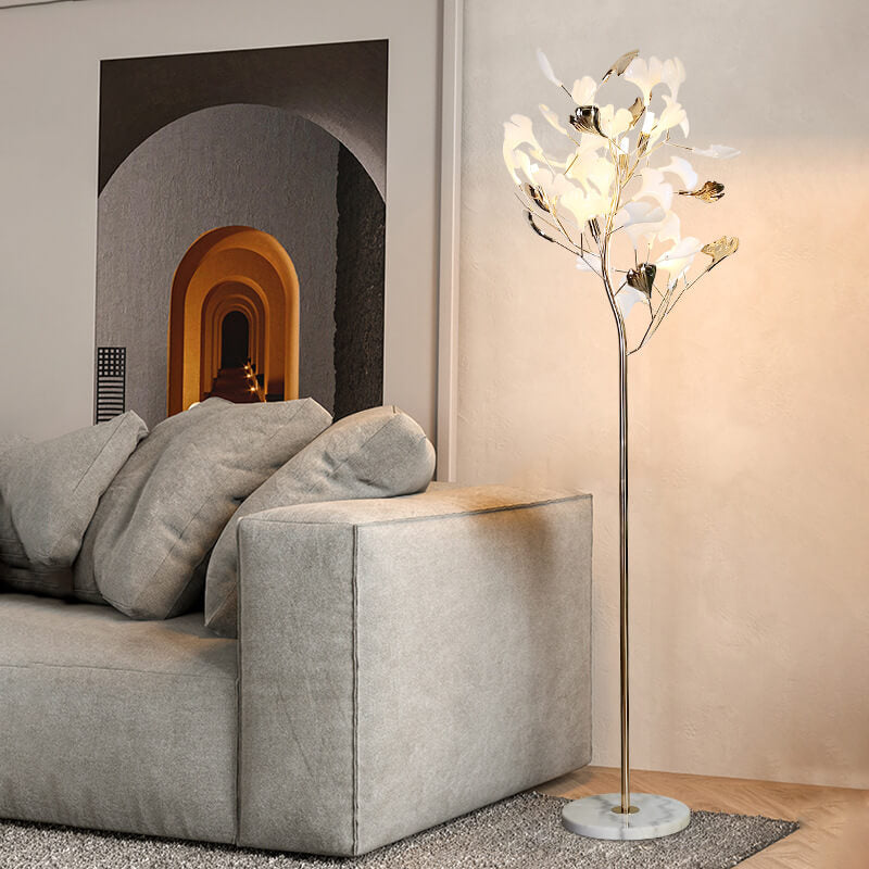 Nordic Romantic Ginkgo Leaf Iron 5-Light Floor Lamp