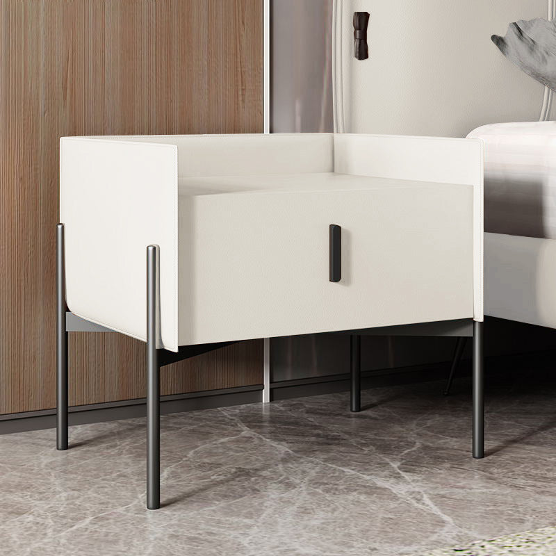 Scandinavian Leather Carbon Steel 1-Drawer
