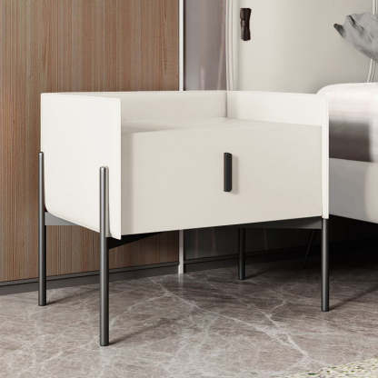 Scandinavian Leather Carbon Steel 1-Drawer