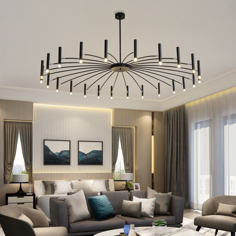 Scandinavian Radioactive Iron Aluminum Chandelier