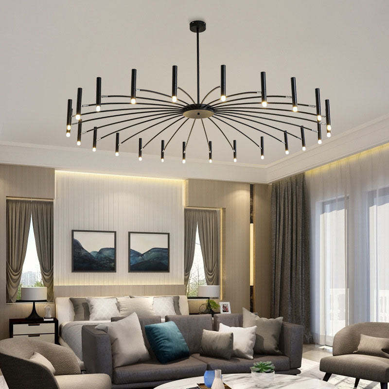 Scandinavian Radioactive Iron Aluminum Chandelier