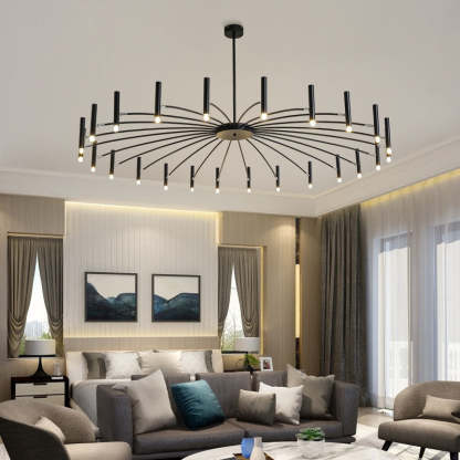 Scandinavian Radioactive Iron Aluminum Chandelier