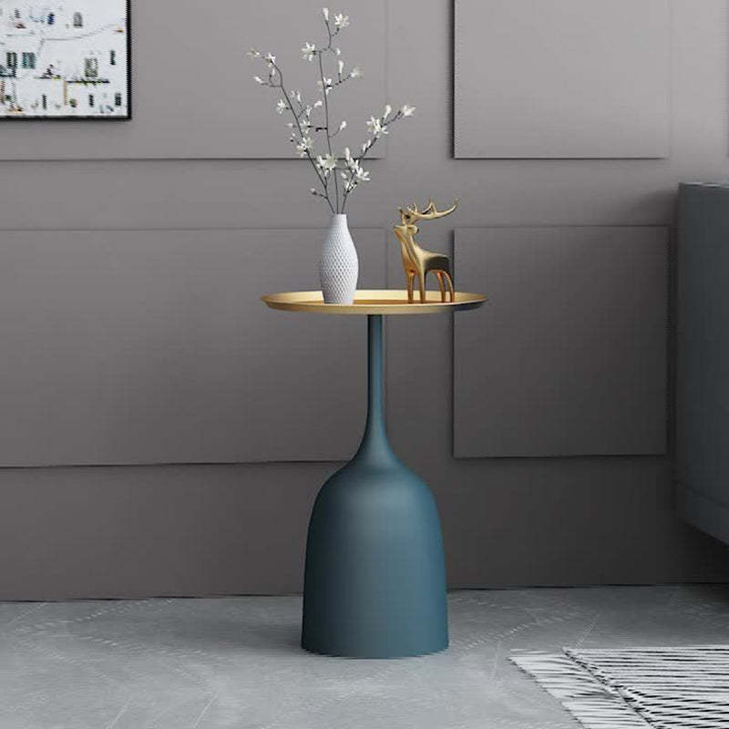Scandinavian Metal Iron Marble End Table — Blue - Iron