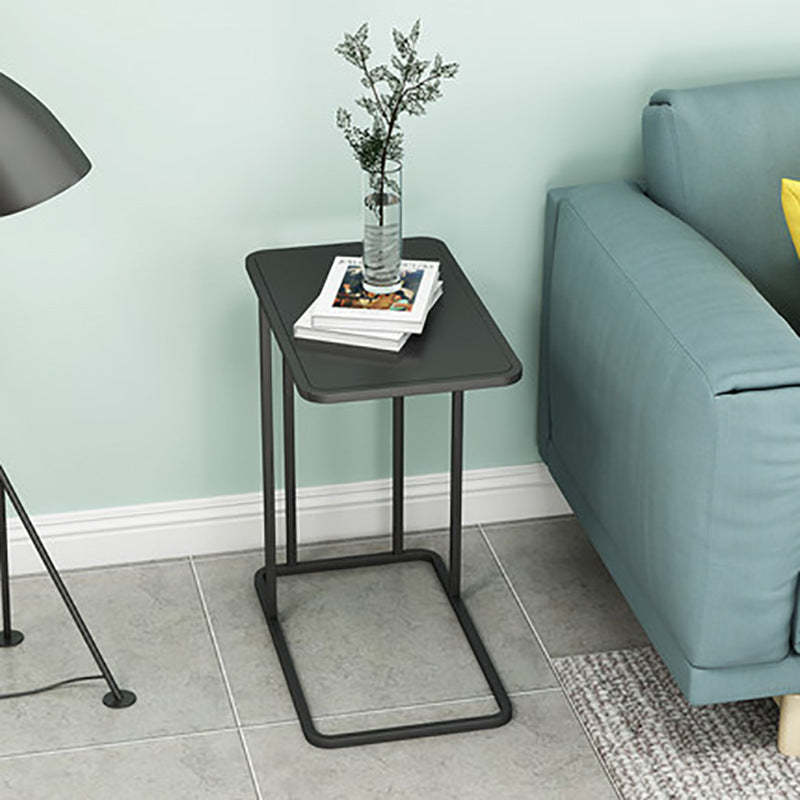 Black marble iron wood rectangle end & side tables - minimalist