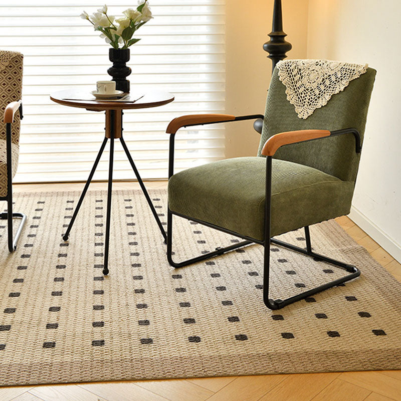 Scandinavian Corduroy Wood Square Accent Chair