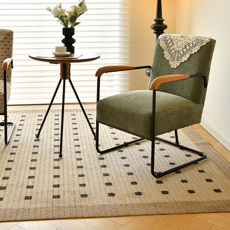 Scandinavian Corduroy Wood Square Accent Chair