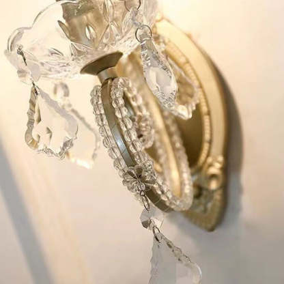 European Vintage Crystal Candelabra Wall Sconce