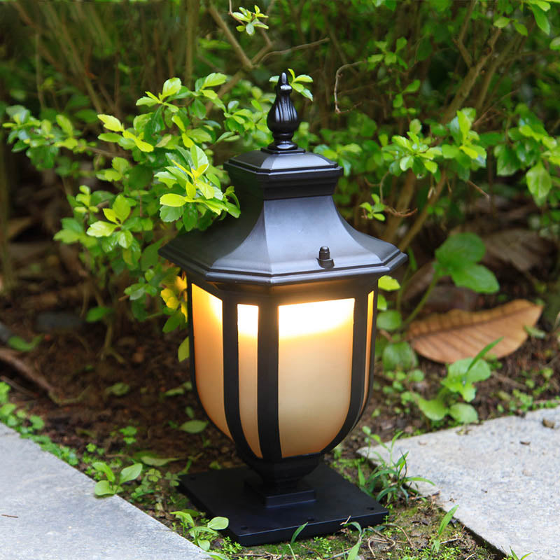 European Vintage Glass Aluminum Cage Outdoor Landscape Light