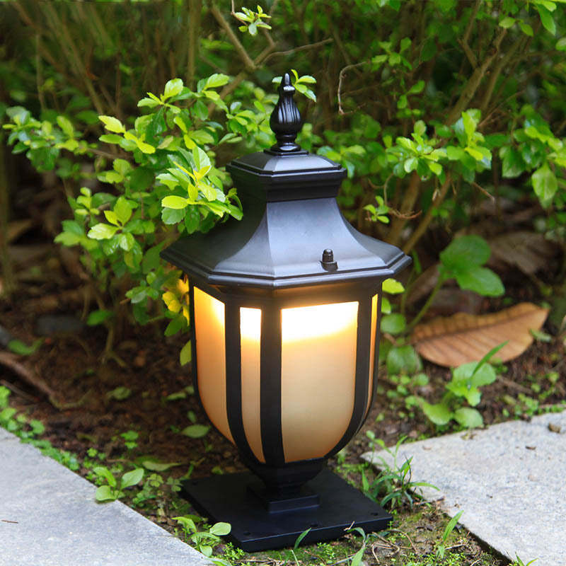 European Vintage Glass Aluminum Cage Outdoor Landscape Light