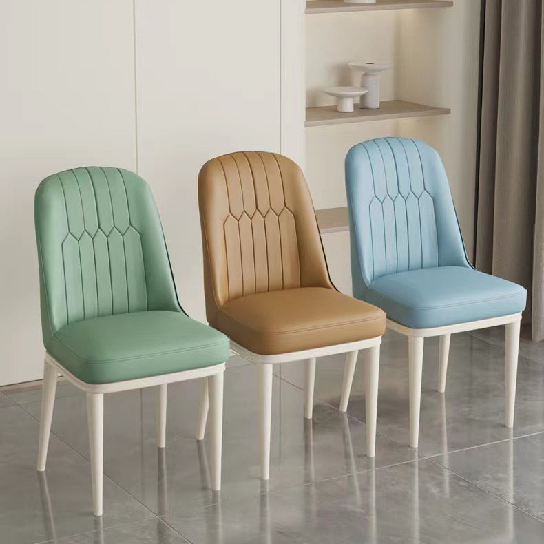 Minimalist PU Leather Steel Dining Chair