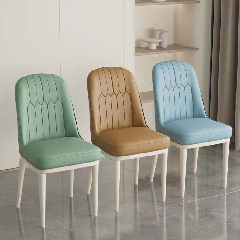 Minimalist PU Leather Steel Dining Chair