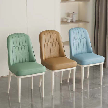 Minimalist PU Leather Steel Dining Chair