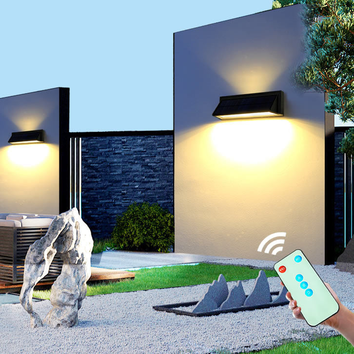 Outdoor Solar Rectangular Slant LED Patio Wall Sconce