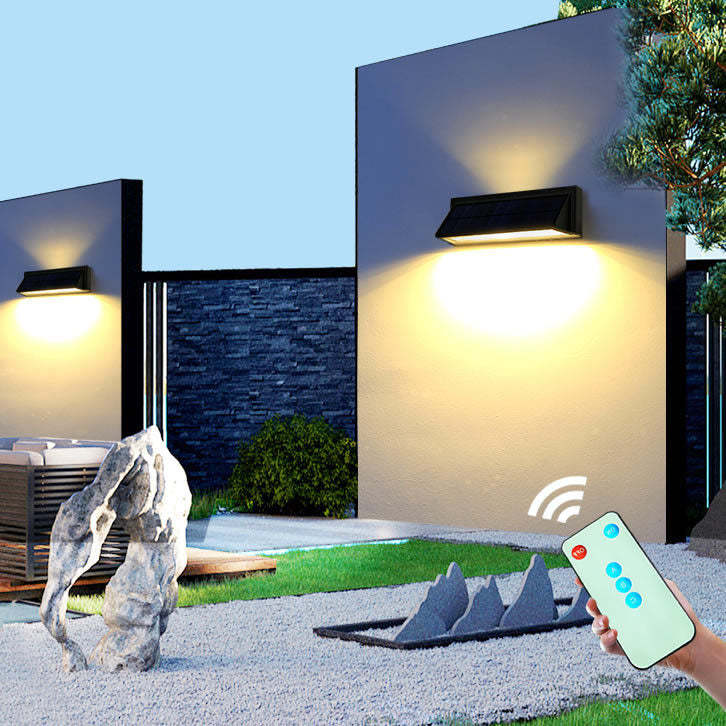 Outdoor Solar Rectangular Slant LED Patio Wall Sconce