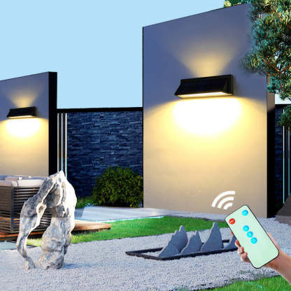 Outdoor Solar Rectangular Slant LED Patio Wall Sconce