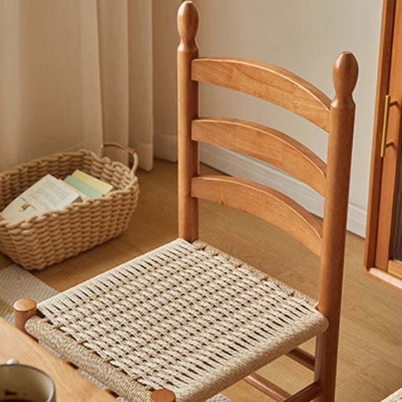 Retro Braided Rope Wood Ladder-Back Dining Chair