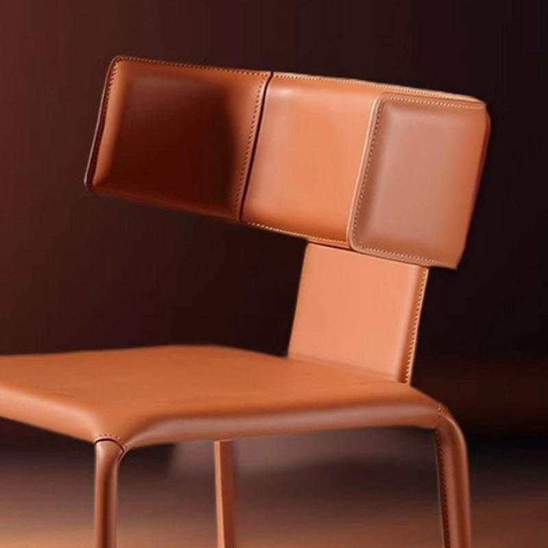 Contemporary Leather Steel Dining Chair