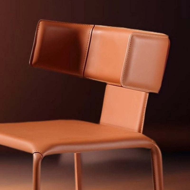 Contemporary Leather Steel Dining Chair