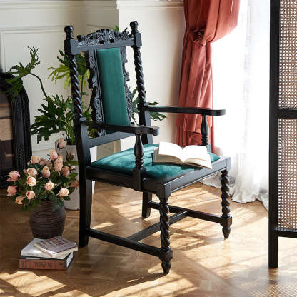 Vintage Curved Wood Dining Chair