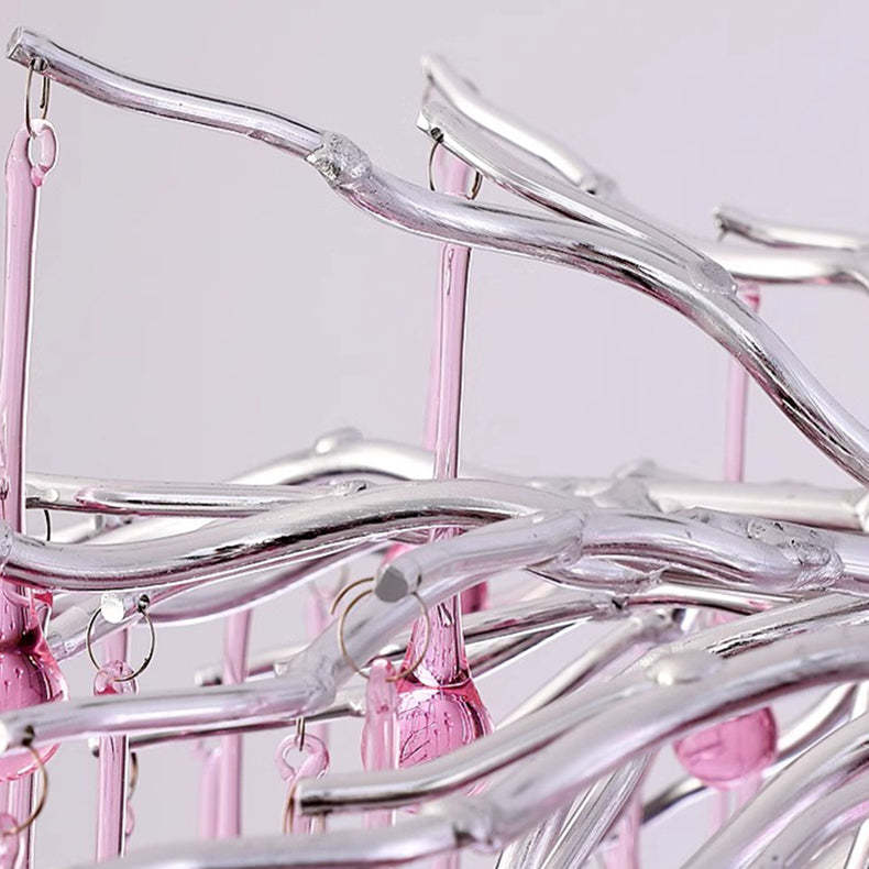 Modern Crystal Glass Aluminum Branch Water Drop Chandelier