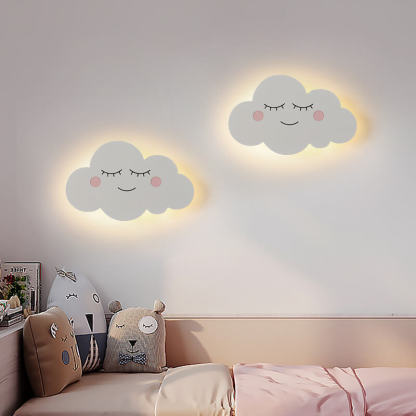 Nordic Cloud Iron Emoji Kids LED Sconce