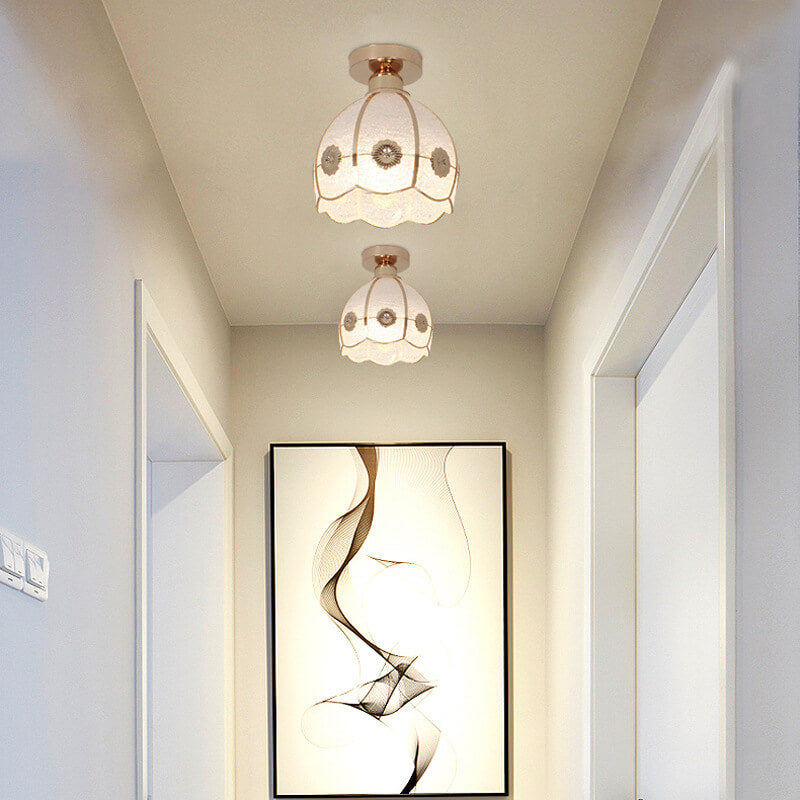 Gold glass semi-flush semi-flush mount light - luxury — 220V-240V (UK/AU)