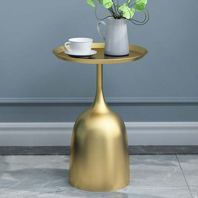 Scandinavian Metal Iron Marble End Table — Blue Frame & Gold Table Top - Iron