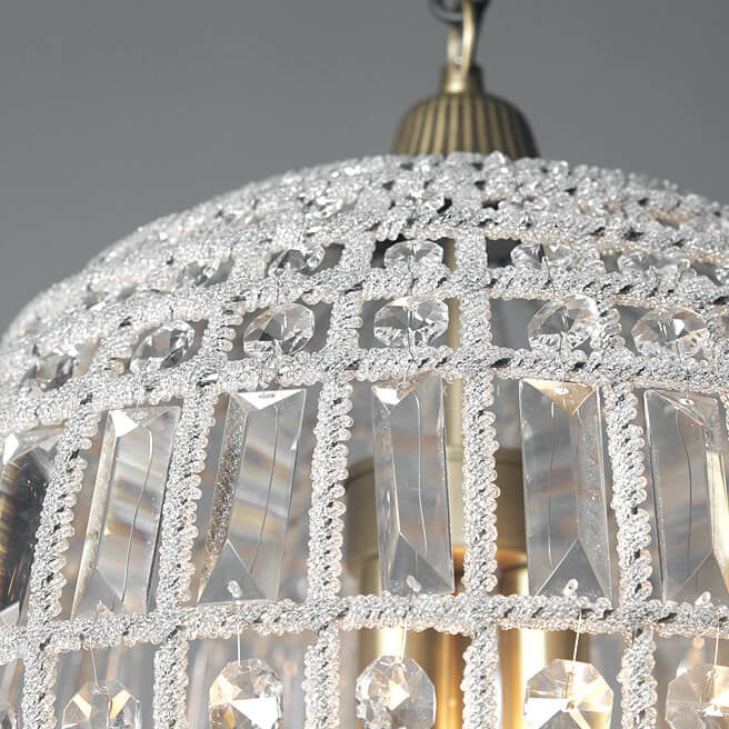 French Vintage Hot Air Balloon Crystal Chandelier