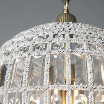 French Vintage Hot Air Balloon Crystal Chandelier