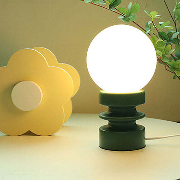 Vintage Orange Solid Glass Table Lamp