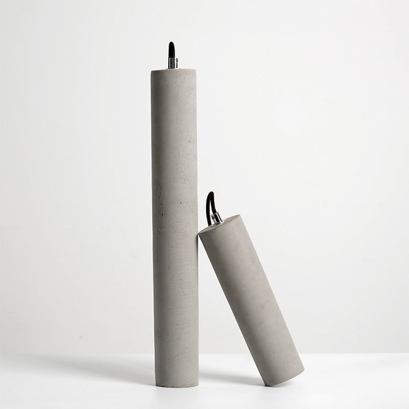 Industrial Textured Cement Cylinder Pendant Light