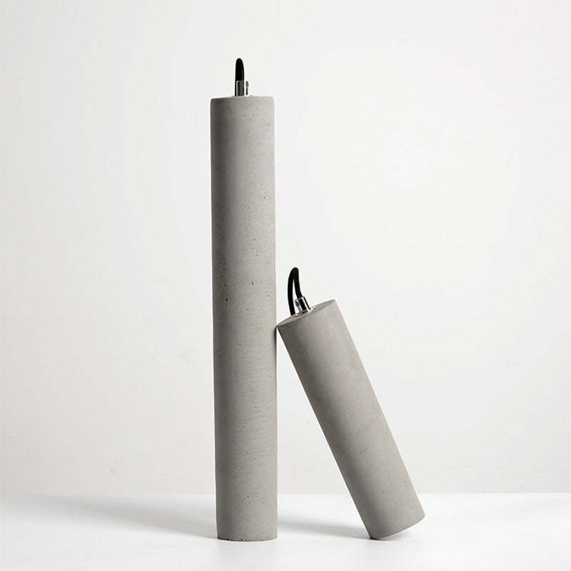 Industrial Textured Cement Cylinder Pendant Light