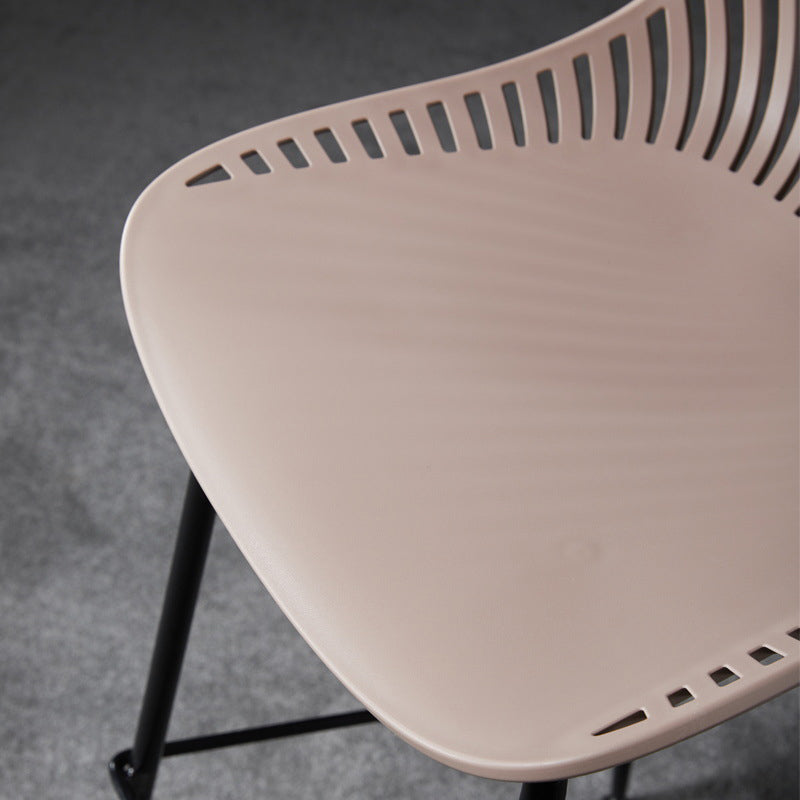 Scandinavian Round Plastic Bar Stool — Black