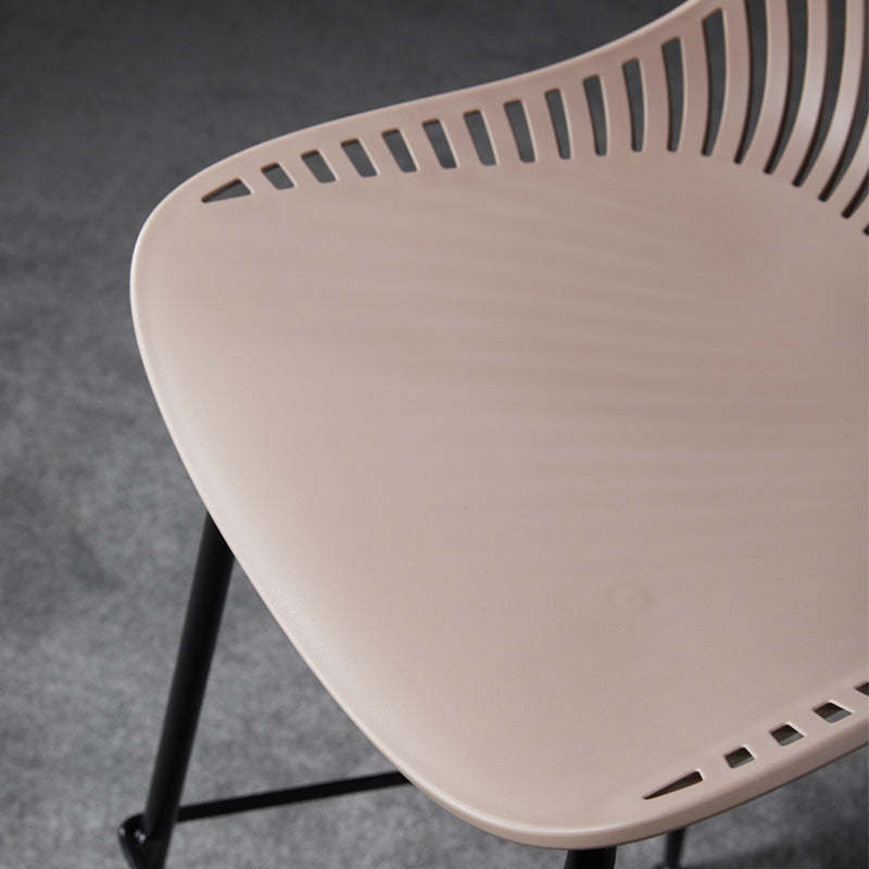 Scandinavian Round Plastic Bar Stool — Black