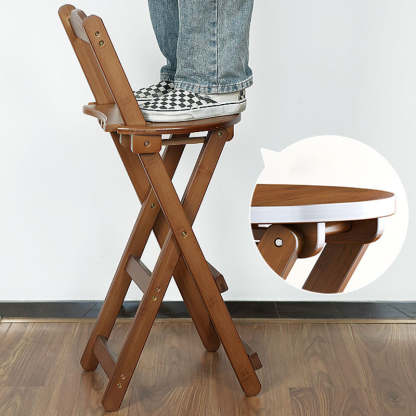 Contemporary Bamboo X-Leg Foldable Bar Stool