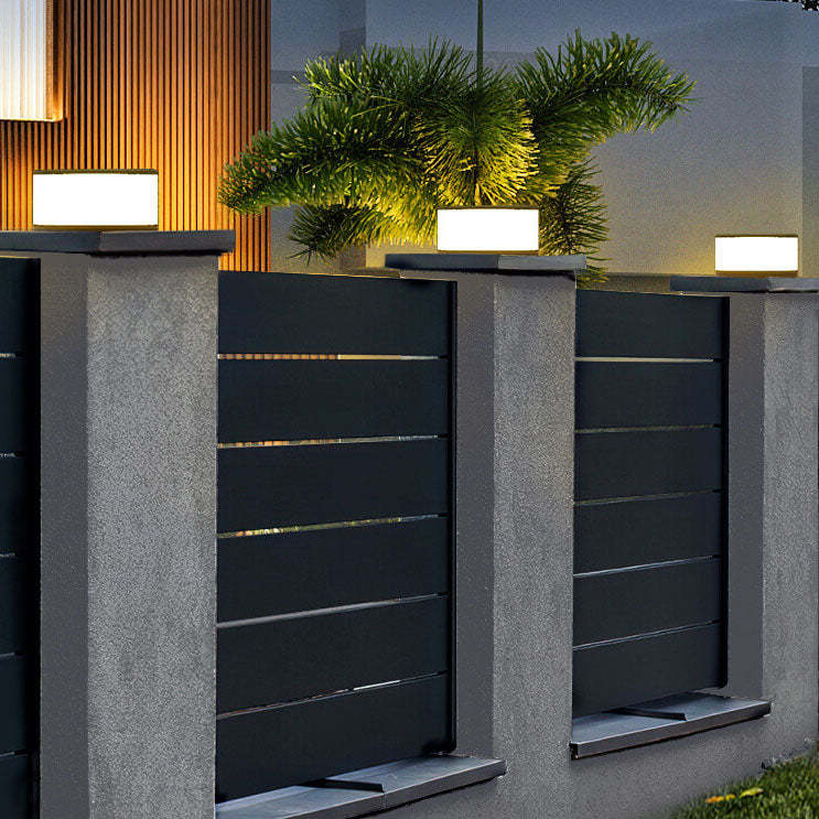 Solar Outdoor Round Column LED Post Landscape Light