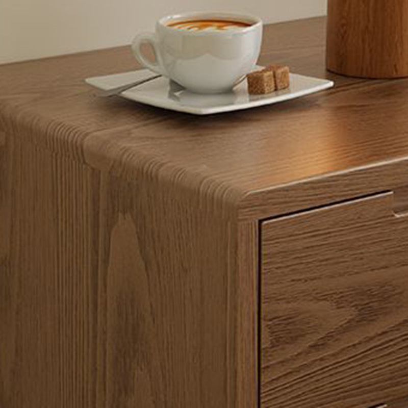 Modern Rubber Wood Bedside Nightstand