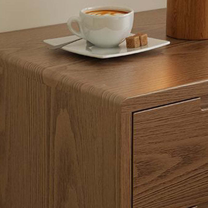 Modern Rubber Wood Bedside Nightstand
