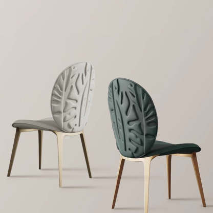 Modern Oval Microfiber Leather Steel Dining Chair