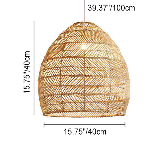 Rattan Woven Dome Pendant Light