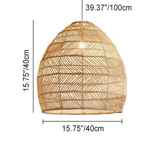 Rattan Woven Dome Pendant Light