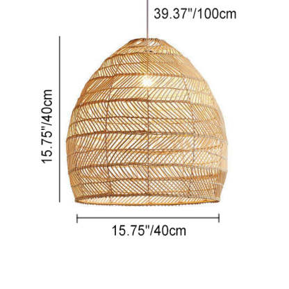 Rattan Woven Dome Pendant Light