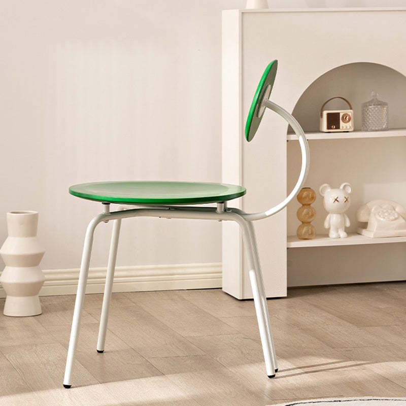 Vintage Round Rubberwood Steel Vanity Stool