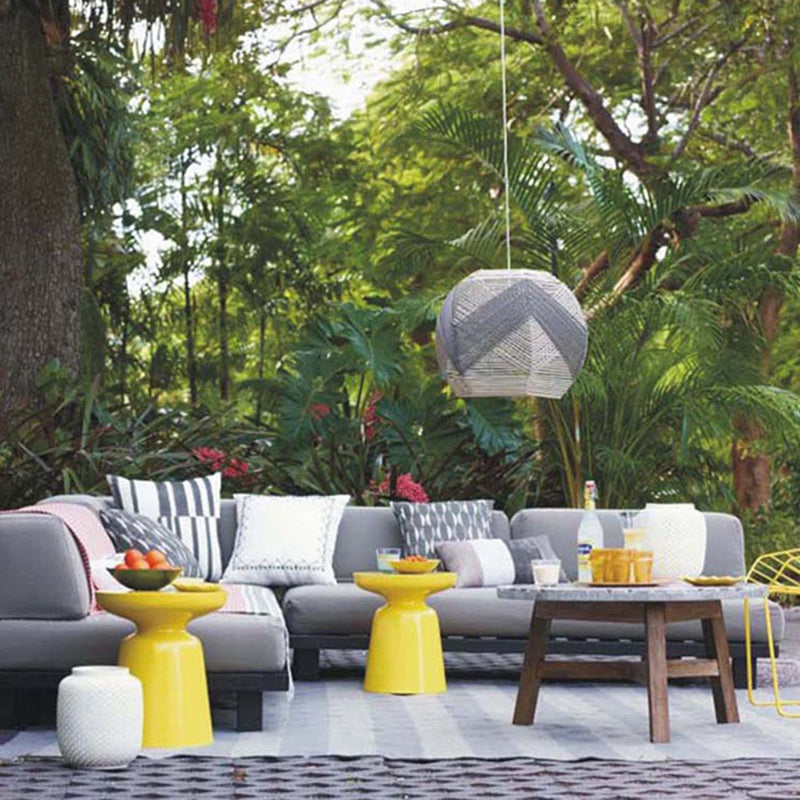 Scandinavian Round Disc Column End Table — Small & Red