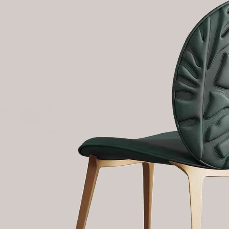 Modern Oval Microfiber Leather Steel Dining Chair