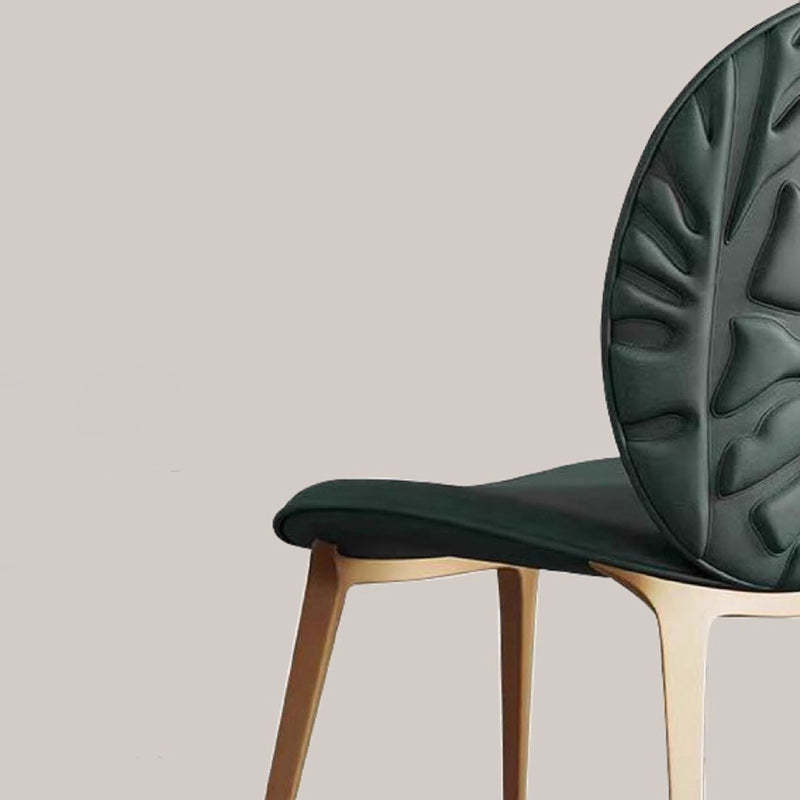 Modern Oval Microfiber Leather Steel Dining Chair